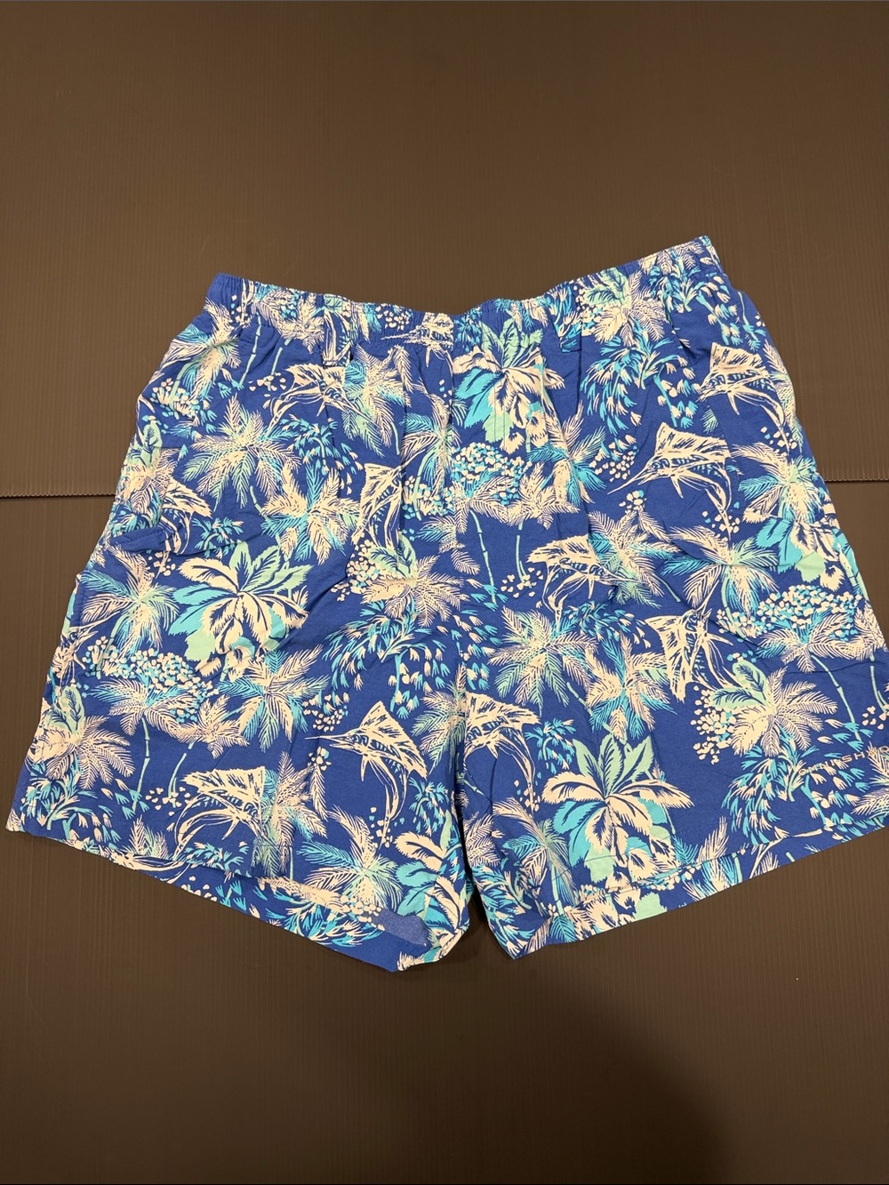 Columbia Blue Tropical Print Men’s Shorts